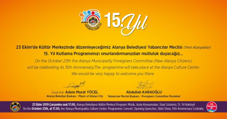 Resident Foreigners (Yeni Alanyalılar) will celebrate their 15th years